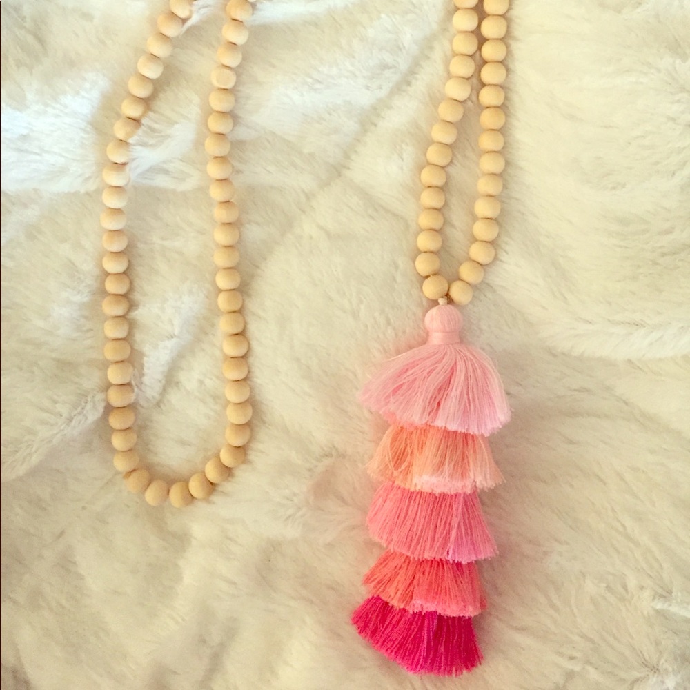 Pink Tassel Necklace